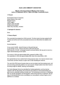Minutes of HLCA AGM 2025 preview